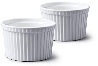WM Bartleet & Sons 1750 TSET44 Set of 2 Traditional Porcelain Deep Ramekins 10cm Diameter– White