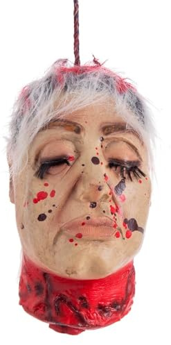 LOLAhome Cabeza mutilada de Halloween Beige de Foam de 28x21x16 cm