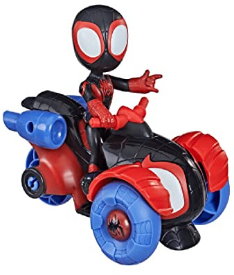 SPIDEY AND HIS AMAZING FRIENDS Marvel Miles Morales Action Figure And Techno-Racer Vehicle, For Kids Ages 3 And Up