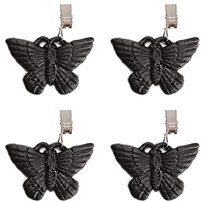 BRASSTAR Set of 4 Tablecloth Weights Clip on, Cast Iron Butterfly Tablecloth Pendant Antique for Outdoor Garden Party Wedding Picnic Camping Tablecloths TQGJPT163