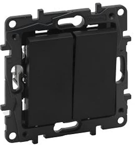 Doppelschalter 10 AX schwarz Niloe Step Lichtschalter Ein- / Ausschalter