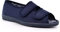 Wide Fit Womens Slippers - Ladies Open Toe & Peep Toe - Touch Fastening - Double EE Width 6 UK - Navy