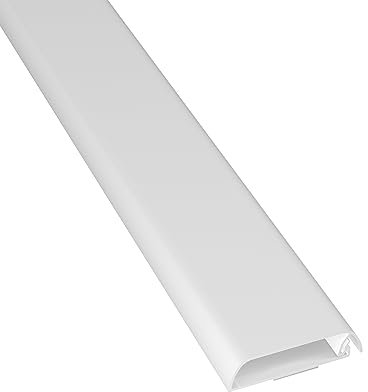 D-Line TV Kabelkanal, Fernsehkabel-Organiser, lackier, und überstreichbar, selbstklebend, einteiliges Design mit Scharnieren, 1x 60mm (B) x 15mm (H) x 40cm Länge - Weiß