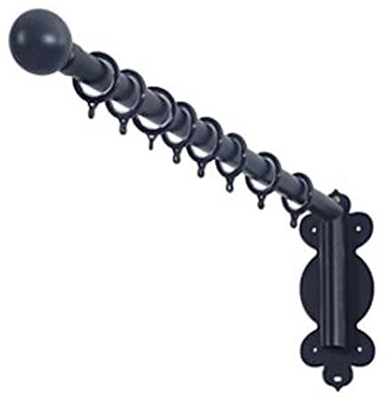 OUTFYT Heavy Duty Swing Arm Curtain Rod with Ball Finial,Metal Store Window Curtain Display Stand Upgrade 28mm Diameter Drapery Rod for Window,Doors,DIY Home Decor
