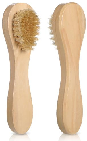 3 Stück Körperbürste Dusche Holz Rückenbürste Mini Trockenbürsten Peeling Gesichtsreinigungsbürste Verbessert die Durchblutung für Gesicht Hals Beine Rücken Nass- und Trocken 14,5 × 4 cm