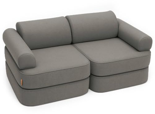 MEOWBABY Kindersofa – Modulares Spielsofa für Kinderzimmer – Faltbare Couch für Kinder Indoor & Outdoor, Taupe