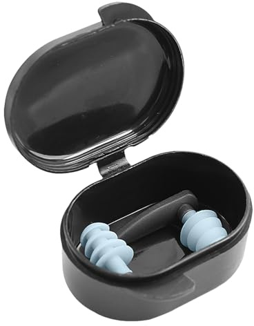 Tappi per le orecchie da nuoto, 2 tappi per le orecchie impermeabili, design quadruplo riutilizzabile, in silicone, design ergonomico, per surf, snorkeling, doccia e piscina d'acqua