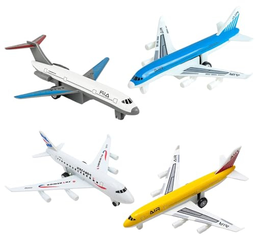 4 Pcs Toy Plane, Aeroplane Toys, Airplane Toys, Airplane Toys, For 3 4 5 6 Years Old Boys Girls, Die Cast Aircraft Plane Models, Kids' Play Vehicles Aeroplane Airplanes For Kids Birthday Gifts ﻿
