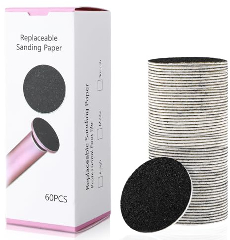 Dimeho Replaceable Sandpaper Refill Discs for Electric Foot File Callus Remover, 60 Pcs Sandpaper Set for Men Women (60 Grit)