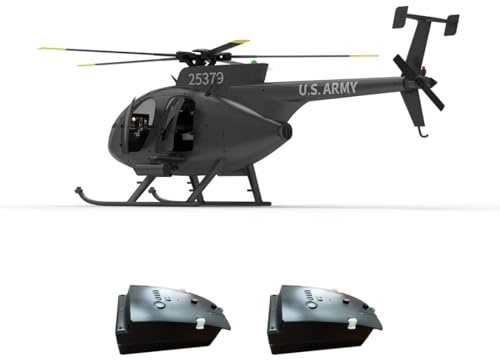 BAUPLAY F119S MD500 RC helikopter, 1/16 250 klass fjärrstyrd helikopter, 2,4 G 9CH RC liten fågel militär helikopter leksak gåva för vuxna – RTF