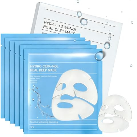 Maschera al Collagene Viso Mask, Maschere Collagene per il Viso, Bio Collagen Face Mask, Idrata la Pelle, Nutre e Minimizza i Pori, 6Pcs
