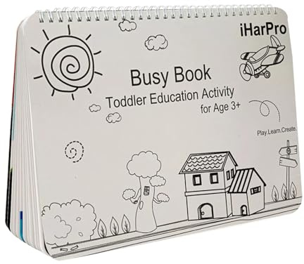 Livre occupé pour Les Tout-Petits | Livre d'activités d'apprentissage de 12 Pages pour d'âge préscolaire – Livre d'apprentissage préscolaire pour Une éducation Amusante à la Maison ou en