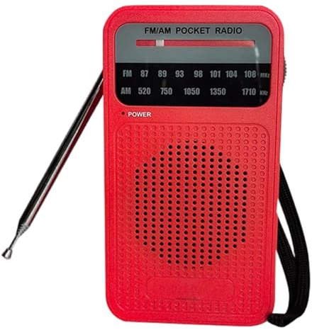 Bärbar AM FM med lång räckviddsmottagning, batteridriven transistorradio med högtalare, hörlursuttag för användning inomhus, utomhus och nödsituationer