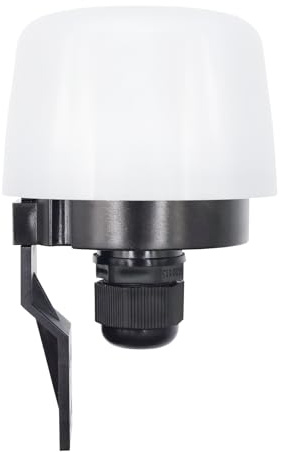LED ATOMANT Detector Crepuscular Exterior, Fotocelula, Sensor fotoelectrico Dia/Noche, Ajustable, Proteccion contra Lluvia IP65