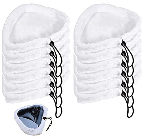 Ersatztücher Dampfbesen,RoadLoo 12 Stück Mikrofaser Dampfbesen Bodentücher Universelle Dampfreinigerpads Steam Mop Pads Waschbar Ersatztücher Dreieckig Reinigungs Pads Kompatibel für Reinigungslaminat