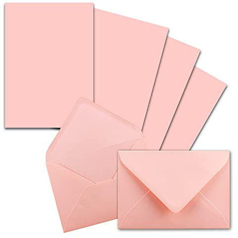 25x Briefpapier-Sets DIN A5 mit C6 Briefumschlägen - Rosa - Nassklebung (Rosa) - mattes Schreibpapier mit Kuverts - FarbenFroh by GUSTAV NEUSER
