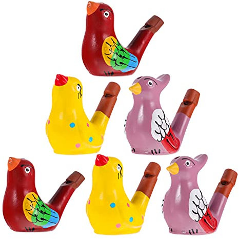 TOYANDONA 6Pcs Vogel Wasser Pfeifen Keramik Vogel Pfeifen Bathtime Musical Spielzeug Pfeife Noise Makers Kinder Party Favors Zufällig Stil