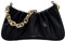 JOLLQUE Umhängetasche für Frauen, Kleine Leder Knödel Taschen Handtasche Geldbörse, Gold Kette Abend Clutch Geldbörsen (Schwarz)