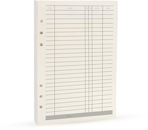 Inserti per Planner A5, Rif. 6 Anelli per Rilegatura a Budget, Libro di Contabilità Personale per Filofax, 90 Pagine Stampate su Entrambi i Lati, Carta da 100 Gsm, Harphia (A5 14.2 x 21 cm, Finanza)