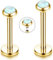 Chriscoco 16G G23 Titan Lippenpiercing Labret Piercing CZ Opal Tragus Piercing Ohr Helix Monroe Medusa Piercing Lippe für Frauen Männer 6mm 8mm