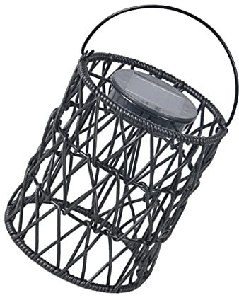 OSALADI Solar-hängeleuchte Aushöhlen Marokkanisch Solarlampe Für Den Garten Rattan- Dekorative Laterne Aus Eisen Korb-pendelleuchte Wasserdicht Nachtlicht Schmiedeeisen