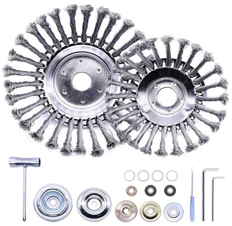 200mm Unkrautbürste Freischneider, 25.4MM Unkrautbürste Freischneider, 2024 Neues Konzept Gezahnte Drahtbürste, Unkrautbürste Wildkrautbürste, Drahtbürste Freischneider für effektive Moosentfernung