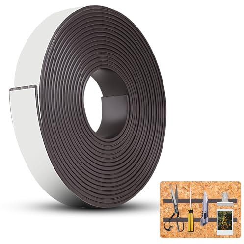 Self-Adhesive Magnetic Tape, 20 mm x 4 m Magnetic Strip, Self-Adhesive Magnetic Tape for Fly Screens, Magnetic Tape, Self-Adhesive Strong for Screens, Mosquito Nets, Teaching