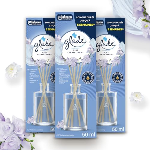 Glade Profumatore per Ambienti Bastoncini, Clean Linen, 3 x 50ml