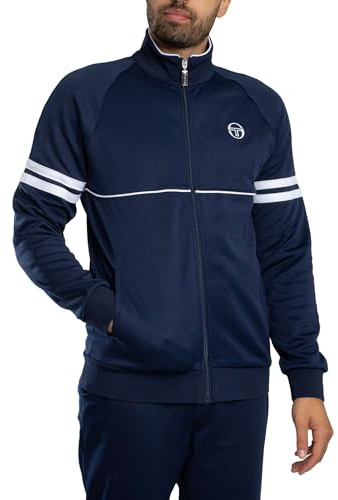 Sergio Tacchini Men's Orion Track Jacket, Maritime Blue/White, L