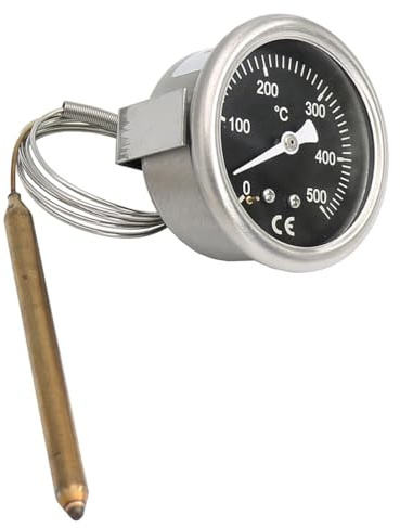 Ubric Horno para pizza, pan, termómetro, indicador de temperatura, 500 grados, acero inoxidable 304, indicador de temperatura