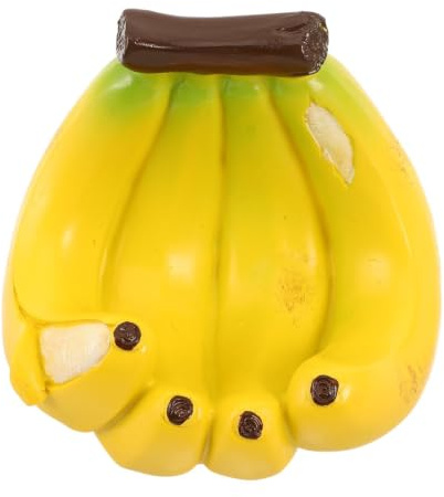 Toddmomy Distributeur de Nourriture pour Oiseaux Sauvages et Perruches en Résine Jaune Léger de Banane, pour Patios et Suspendu aux Arbres, Dimensions 12x10x9,5cm