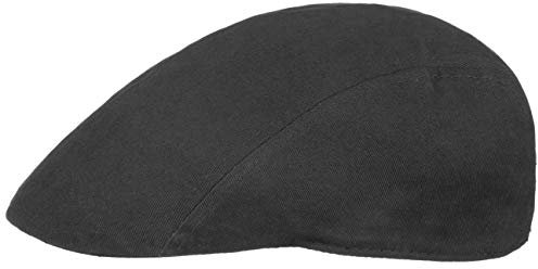 Lipodo Flatcap Schirmmütze Herren - Mütze in Einheitsgröße (55-60 cm) - Cap aus 100% Baumwolle - Schiebermütze schwarz
