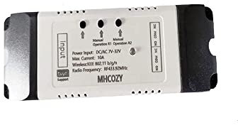 MHCOZY 2CH WiFi Relè interruttore wireless, App telecomando per controllo accessi Smart Garage porta, compatibile con Alexa Goolge Home (Smart Life app WiFi RF Bluetooth Relay)
