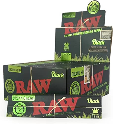RAW Black Organic Hemp Papers King Size Box 50 Hefte á 32 Blatt