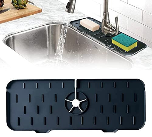 AOOTUERL Alfombrilla para Grifo, Protector de Salpicaduras para Grifo, Impermeable Alfombrilla Absorbente para Fregadero, Almohadilla de Drenaje de Agua para Cocina Baño Bar