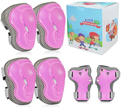 Kinder Schutzausrüstung 2-10 Jahre – Knieschoner, Ellenbogenschoner für Inliner, Rollschuhe, Skateboard & Scooter