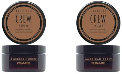 American Crew Pomade with Medium Hold & High Shine, Gifts For Men, For Shape & Control (85g) Water-based Pomade, Hair Styling for Men (Pack of 2)