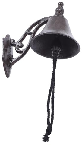OSALADI Campana De Puerta Retro De Hierro Fundido Timbre Manual Estilo Rústico para Entrada y Habitación Decoración Vintage para Hogar y Restaurante