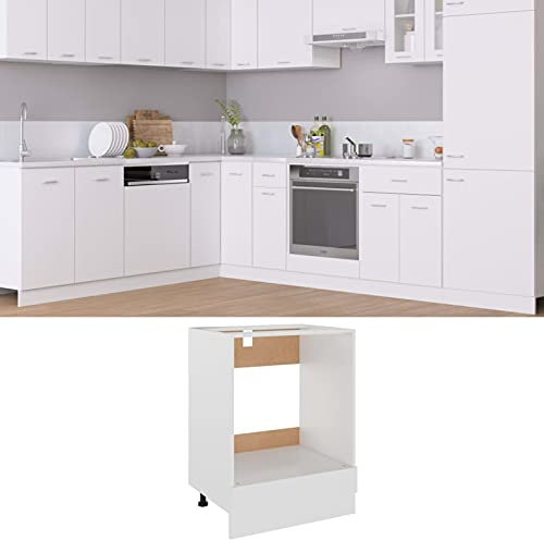 Vopese Herdumbauschrank Küchenschrank Küchenmöbel Backofenschrank Ofenschrank Unterschrank Herdschrank Küchenzeile Küchenmöbel Backofen Weiß 60x46x81,5 cm Holzwerkstoff