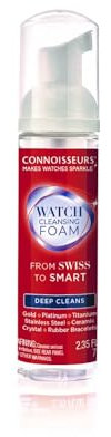 Connoisseurs Watch Cleaner | Watch Cleaning Foam for Gold, Platinum, Stainless Steel, Silver, Titanium, Ceramic & Crystal | Watch-Polish Cleaner for Removing Dirt & Restoring Shine | 70ml