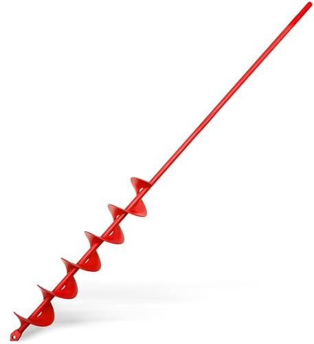 TCBWFY 2x32 Inch Auger Drill Bit for Planting - Long Handle Easy Planter Garden Auger - Bulb & Bedding Plant Augers - Post Hole Digger for 3/8”Hex Drive