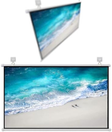 KPEGAXS Projection Screen Projector Screen Roll Up 30 40 50 Inch, Manual Movie Screen 4K HD Home Theater Screen For Theater Backyard Movie Night(72inch(182cm))