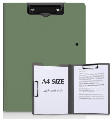 KONVINIT Portablocco A4, Plastica Cartella Portadocumenti con Pinza Porta Foldover Clip Board con coperchio Cartellina Portadocumenti per ufficio/scuola/casa