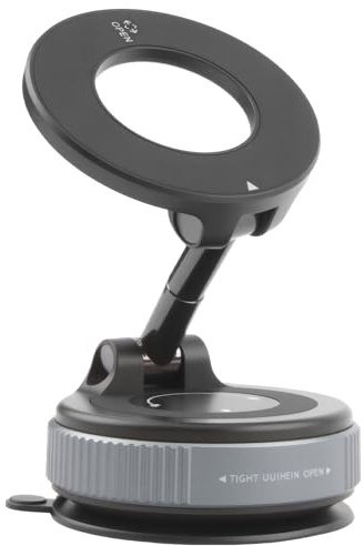 Magnetisk bil mobiltelefonhållare för MagSafe, sugkopp mobiltelefonhållare med sugkopp 360° roterbar & vikbar, magnetisk bil mobiltelefonhållare för vindruta/glas/alla släta ytor, svart