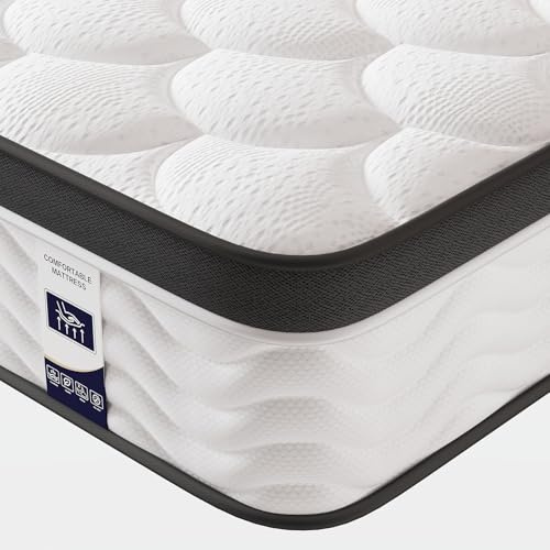 ERORVX 7 Zone Orthopedic Double Mattress,Firm Double Mattresses 10 Inch Hybrid Memory Foam Mattress 4FT6,Pocket Spring for Back Pain Relief, with Motion Isolation,(135x190x25cm)