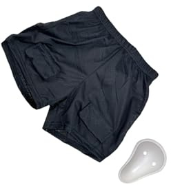 wisoolkic Lösa hockeyshorts för män, aktiva vuxna, med slitstarkt elastiskt tyg och bekväm passform. Lösa hockeyshorts för män är spelares isskydd. Skyddsskydd. , med grenutskal , L