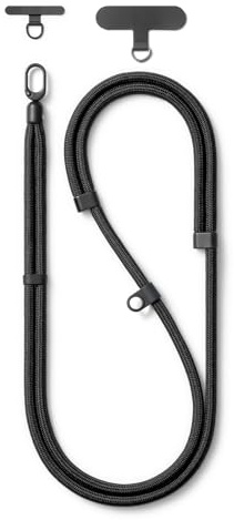 MORSUNBELA Handykette Handyband zum Umhängen, Verstellbar 80 cm - 150 cm, Phone Lanyard für Handyhülle, Kombinierbar mit Kopfhörern, Schlüsseln Brillen, Für Outdoor, Reise und Alltag, Schwarz