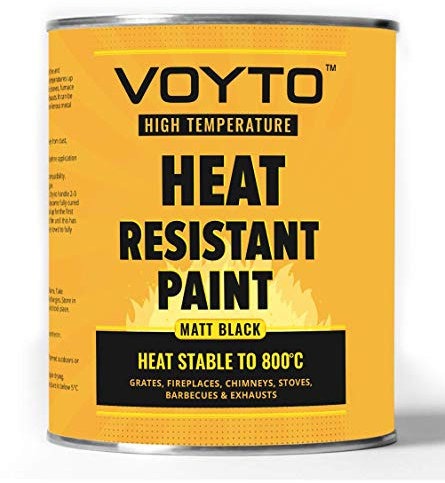 500ml Matt Black Heat Resistant Brush On Paint- Heat Resistant up to 800C Ideal for Stoves, Fireplaces, BBQ's, Firepits, Exhaust Pipes
