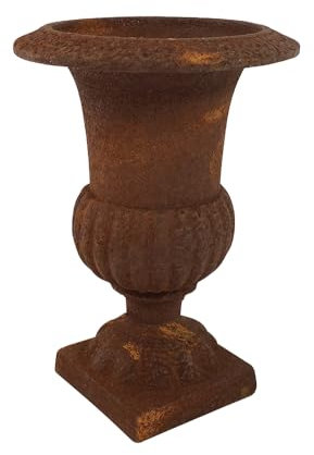 Französische Louvre Vase Amphore Gusseisen Schwer Antik-Stil Edel- Rostig 20 cm