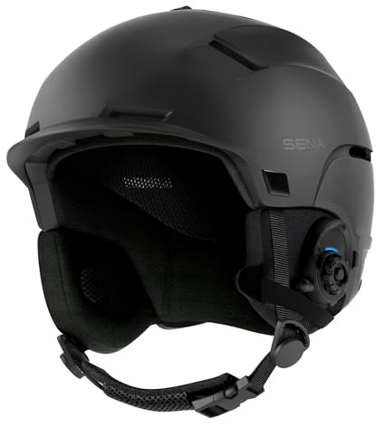 SENA Latitude S1, Casque de Ski avec Haut-parleurs et Microphone intégrés, intercom Bluetooth à Quatre Voies, Communication Mains Libres, écouter de la Musique, Certifié CE (Taille M)
